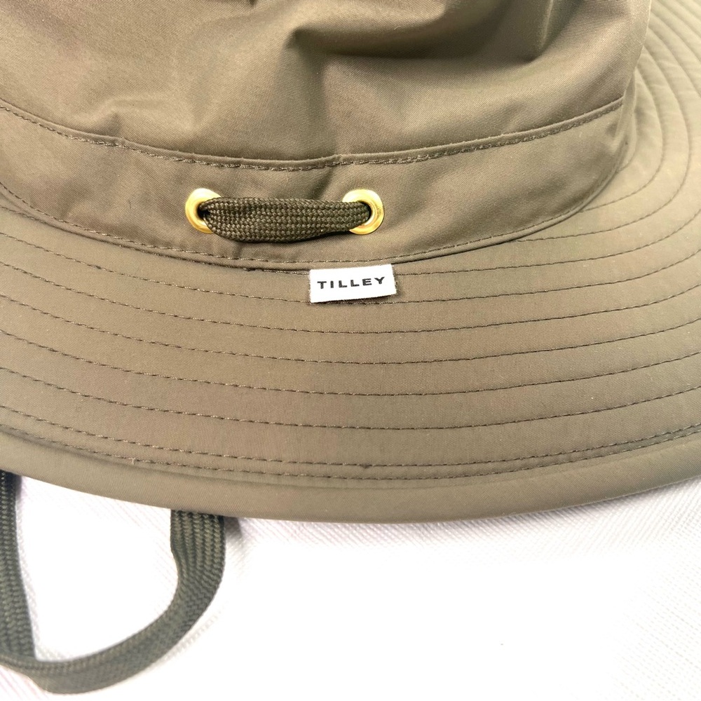 Tilley Airflo Hat Brow 7 3/4 XL Khaki Beige UV Sun Protection Vented String - Picture 2 of 8